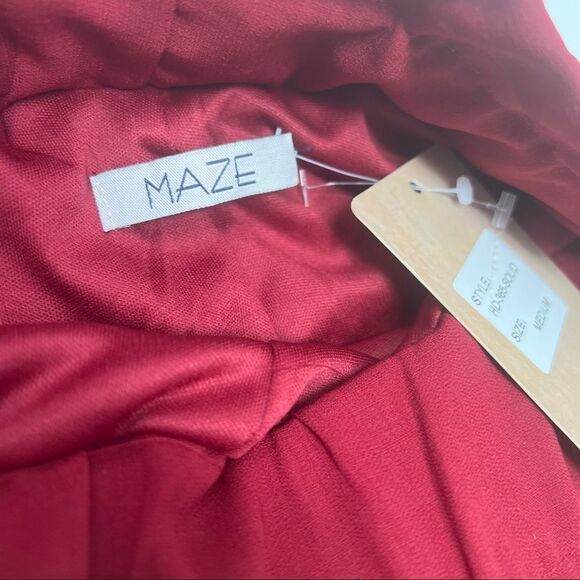 Wine Colored High Waisted Paper Bag Shorts-Medium - Picture 5 of 12